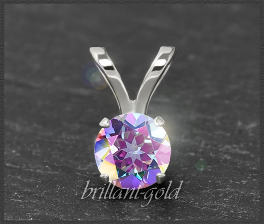 Anhänger 585 Gold weiß Mystic Topas 4,5,6,7mm
